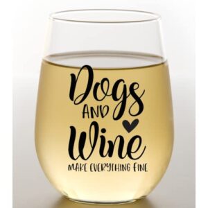 cool af dog mom gifts for women - funny dog mom gift wine glass - 15oz wine glass for dog lovers