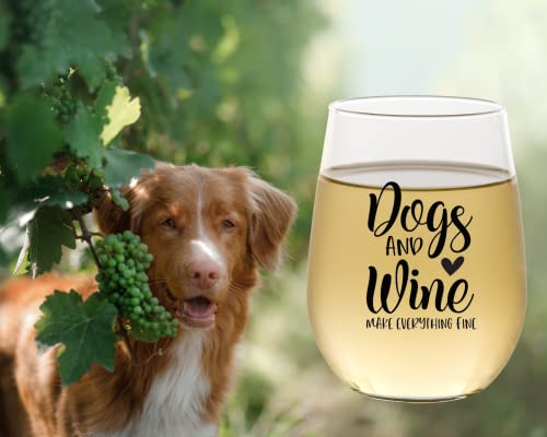 COOL AF Dog Mom Gifts For Women - Funny Dog Mom Gift Wine Glass - 15oz Wine Glass For Dog Lovers