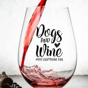 COOL AF Dog Mom Gifts For Women - Funny Dog Mom Gift Wine Glass - 15oz Wine Glass For Dog Lovers