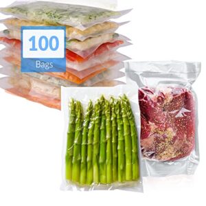 reli. vacuum sealer bags 8x12 in. | 100 bags | pre-cut embossed vacuum bags for food | bpa free | vacuum seal bags for sous vide, food freezer storage/food prep | quart size, clear
