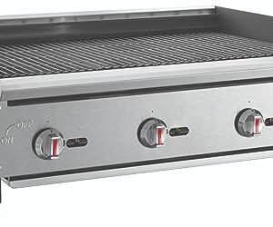 Kratos 29Y-002 36" Commercial Restaurant Gas Countertop Radiant Charbroiler, 3 Burners, 105,000 BTU Output