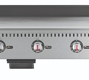 Kratos 29Y-008 36" Commercial Restaurant Gas Countertop Griddle, Thermostatic Controls, 3 Burners, 90,000 BTU Output