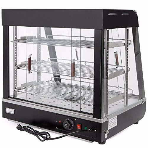 Barton Commercial 3-Tier Food Warmer w/27 Display Case 1200W Electric Buffet Restaurant Countertop Pizza Hot Dog