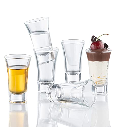 M&N HOME 6-Pack Heavy Base Shot Glass Set, 2-Ounce Shot Glasses