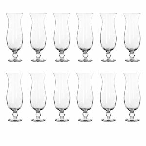 libbey hurricane glasses 16 oz. set of 12 bulk pack - perfect cocktail glasses used as pina colada glasses or mudslide glasses - clear