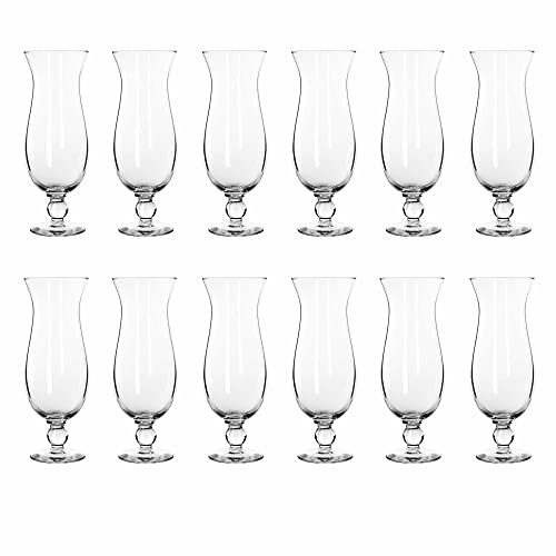 Libbey Hurricane Glasses 16 oz. Set of 12 Bulk Pack - Perfect Cocktail Glasses used as Pina Colada Glasses or Mudslide Glasses - Clear