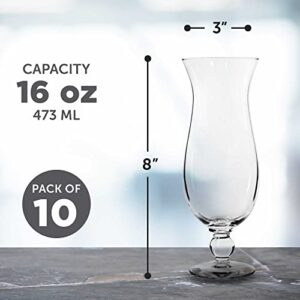 Libbey Hurricane Glasses 16 oz. Set of 12 Bulk Pack - Perfect Cocktail Glasses used as Pina Colada Glasses or Mudslide Glasses - Clear