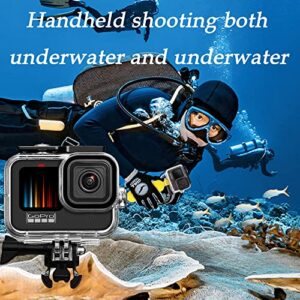 ZLMC 60M Waterproof Case for GoPro Hero 11 10 9 Black, Protective Underwater Dive Housing Shell + Holding Selfie Stick Floating Stick for Go Pro Hero 11 Hero10 Hero9 Action Camera