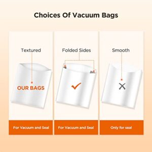 Vacuum Sealer Bag Rolls, Custom-Sized BPA-Free Vacuum Bags with Textured for Food Saver, Meal Prep and Sous Vide, 11 Inch X 16.5 Feet, Clear