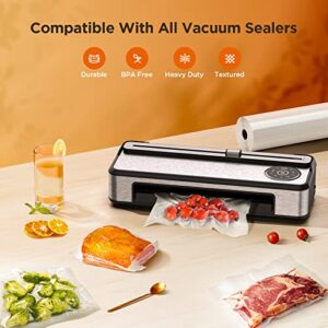 Vacuum Sealer Bag Rolls, Custom-Sized BPA-Free Vacuum Bags with Textured for Food Saver, Meal Prep and Sous Vide, 11 Inch X 16.5 Feet, Clear