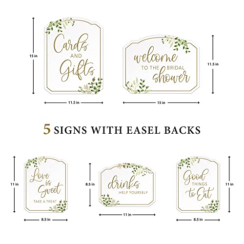 Lillian Rose Botanical Greenery Bridal Shower Sign Set, One Size, Multi