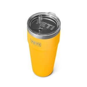 yeti rambler 26 oz straw cup, vacuum insulated, stainless steel with straw lid, alpine yellow