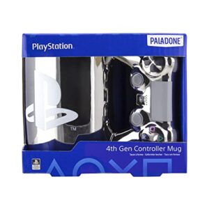 Paladone PlayStation DS4 Silver Controller Mug, Ceramic Coffee Mug for Gamers, 550 ml