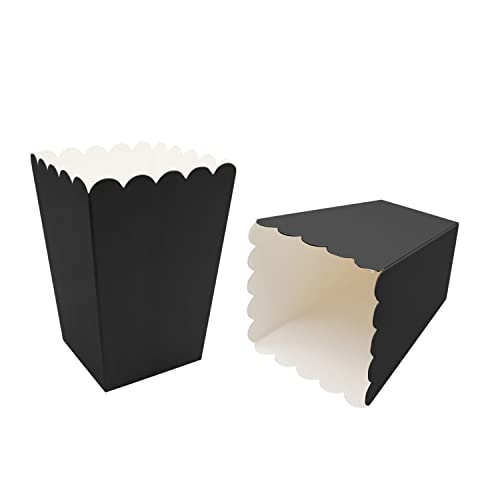 24 Pcs Popcorn Boxes Mini Paper Popcorn Box Cardboard Popcorn Container for Party, Black