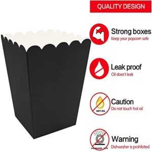 24 Pcs Popcorn Boxes Mini Paper Popcorn Box Cardboard Popcorn Container for Party, Black