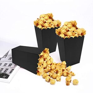 24 Pcs Popcorn Boxes Mini Paper Popcorn Box Cardboard Popcorn Container for Party, Black