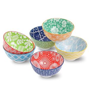ceramic small bowls dessert bowl - porcelain 10 oz cute bowl set for rice | soup | snack | ice cream | side dishes - colorful kitchen serving bowls sets - microwave and oven dishwasher safe 4.75 inch