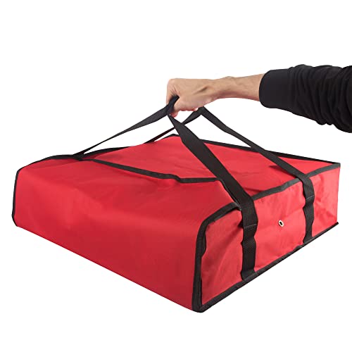 Trail maker Pizza Carrier Insulated Bags Large for Deliveries, Insulated Pizza Carrier Delivery Bag 20x20 Food Bag for Personal and Professional Use (Red)