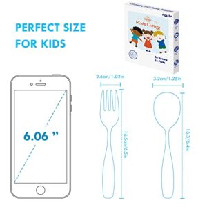 Lehoo Castle Toddler Fork and Spoon, 6pcs Toddler Utensils Kids Silverware, Safety Stainless Steel Toddler Fork Spoon Set, Children Flatware Set, Incudes 3 x Spoons, 3 x Forks (Dinosaur)