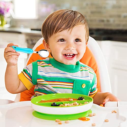 Lehoo Castle Toddler Fork and Spoon, 6pcs Toddler Utensils Kids Silverware, Safety Stainless Steel Toddler Fork Spoon Set, Children Flatware Set, Incudes 3 x Spoons, 3 x Forks (Dinosaur)