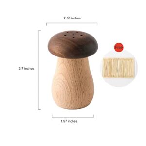 Agirlvct Toothpick Holder Dispenser, Wood Cute Mushroom Toothpick Dispenser Container for Home Kitchen Restaurant Hotel(With Toothpicks)