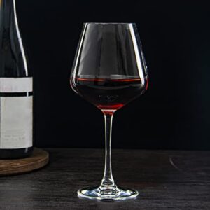 YANGNAY Wine Glasses (Set of 6, 20 Oz), Large Clear Burgundy Wine Glasses for Red Wine, Smooth Rim, Dishwasher Safe