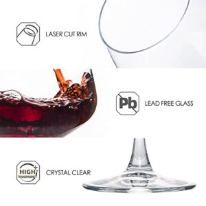 YANGNAY Wine Glasses (Set of 6, 20 Oz), Large Clear Burgundy Wine Glasses for Red Wine, Smooth Rim, Dishwasher Safe