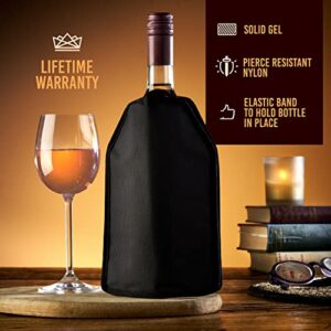 The Wine Chiller Wine Cooler Sleeve, High Quality Solid Gel Wine Sleeve, Black