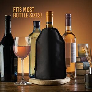 The Wine Chiller Wine Cooler Sleeve, High Quality Solid Gel Wine Sleeve, Black