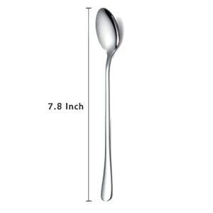 Long Handle Spoon, Coffee Stirrers, Premium Stainless Steel Ice Cream Spoon, Cocktail Stirring Spoons, Tea Spoons, Set of 8 (Silver)