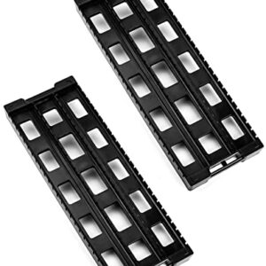 Qwork Antistatic ESD Circulation Rack Shelf, PCB Tray ESD Shelf Circulation Rack, 25 Slot Storage Stand Circuit Board Holder, Plastic, Black, 2 Pack