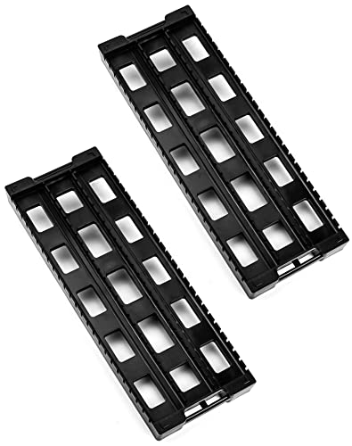 Qwork Antistatic ESD Circulation Rack Shelf, PCB Tray ESD Shelf Circulation Rack, 25 Slot Storage Stand Circuit Board Holder, Plastic, Black, 2 Pack