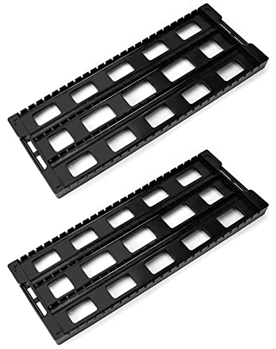 Qwork Antistatic ESD Circulation Rack Shelf, PCB Tray ESD Shelf Circulation Rack, 25 Slot Storage Stand Circuit Board Holder, Plastic, Black, 2 Pack