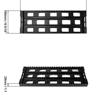 Qwork Antistatic ESD Circulation Rack Shelf, PCB Tray ESD Shelf Circulation Rack, 25 Slot Storage Stand Circuit Board Holder, Plastic, Black, 2 Pack