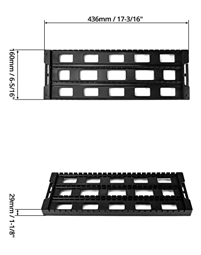 Qwork Antistatic ESD Circulation Rack Shelf, PCB Tray ESD Shelf Circulation Rack, 25 Slot Storage Stand Circuit Board Holder, Plastic, Black, 2 Pack