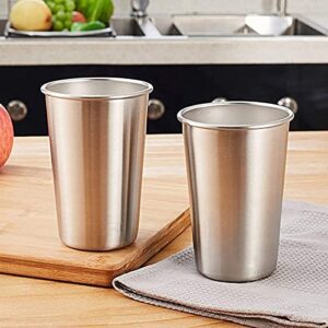 YOLCAR 8 Pack 6 oz Stainless Steel Cups for Kids, BPA Free Healthy Metal Shatterproof Stackable Pint Drinking Cups