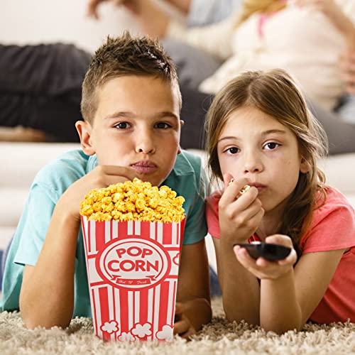 450Pcs Popcorn Bags,Flat Bottom Paper Popcorn Bags Plastic Popcorn Bags Concession-Grade,Pop Corn Bag Bulk,Popcorn Machine Accessories Red-White for Family Movie Night Baseball Themed Carnival