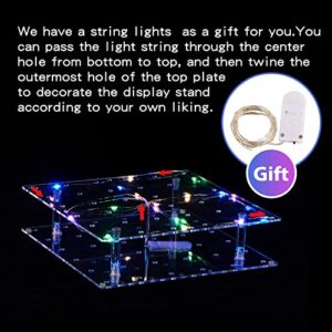 ANMEISH Acrylic Cake Pop Display Stand, 36 Hole Clear Lollipop Holder with LED String Lights, Ideal for Weddings Baby Showers Birthday Party Anniversaries Holiday Candy Decorative (Colorful Light)
