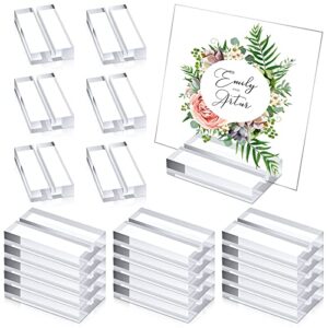 20 pieces acrylic stands clear place card holders with card slot table numbers display stands wedding sign holders acrylic card display stand for wedding table numbers photos office menu meeting