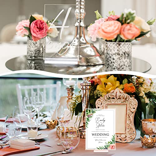 20 Pieces Acrylic Stands Clear Place Card Holders with Card Slot Table Numbers Display Stands Wedding Sign Holders Acrylic Card Display Stand for Wedding Table Numbers Photos Office Menu Meeting