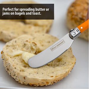 Slitzer Germany Butter Knife Set - European-Style Spreader Knife with Stainless Steel Blade - Easy Grip Colored ABS Handles - 6-Piece Set