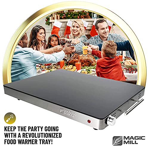 Magic Mill Extra Large Food Warmer for Parties | Electric Server Warming Tray, Hot Plate, with Adjustable Temperature Control, for Buffets, Restaurants, House Parties, Party Events (21" x 16")