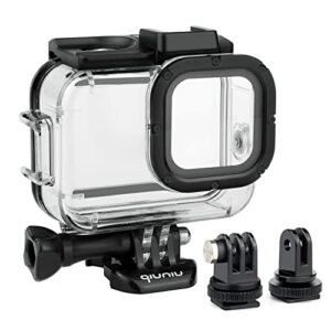 standard protective waterproof dive housing case for gopro hero 9/10 black action camera - up to 45 meters - protective lens removal not needed - transparent clear