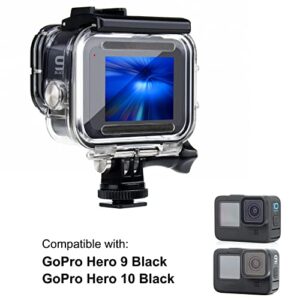 Standard Protective Waterproof Dive Housing Case for GoPro Hero 9/10 Black Action Camera - Up to 45 Meters - Protective Lens Removal NOT Needed - Transparent Clear