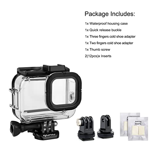 Standard Protective Waterproof Dive Housing Case for GoPro Hero 9/10 Black Action Camera - Up to 45 Meters - Protective Lens Removal NOT Needed - Transparent Clear