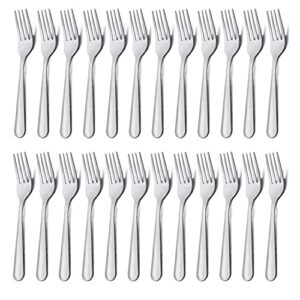 24 pieces dinner forks set (7.1 inch), unokit silver stainless steel dinner forks set of 24, forks silverware, flatware forks for home, kitchen or restaurant - mirror polished, dishwasher safe 