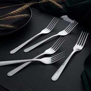 24 Pieces Dinner Forks Set (7.1 inch), Unokit Silver Stainless Steel Dinner Forks Set of 24, Forks Silverware, Flatware Forks for Home, Kitchen or Restaurant - Mirror Polished, Dishwasher Safe 