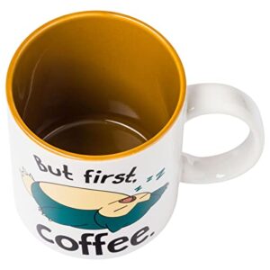 Silver Buffalo Pokemon Snorlax But First Coffee Ceramic Mug, 20 Ounces