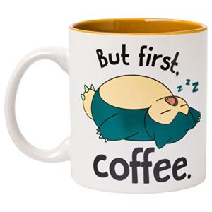 Silver Buffalo Pokemon Snorlax But First Coffee Ceramic Mug, 20 Ounces