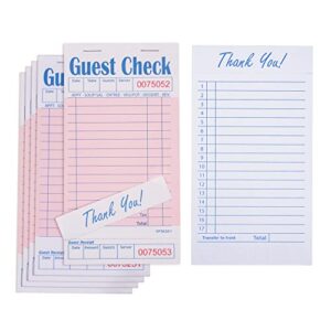 dgbdpack guest check pads ep-3632-1 (10 pads), total 500 pink waitress notepad, server order pads